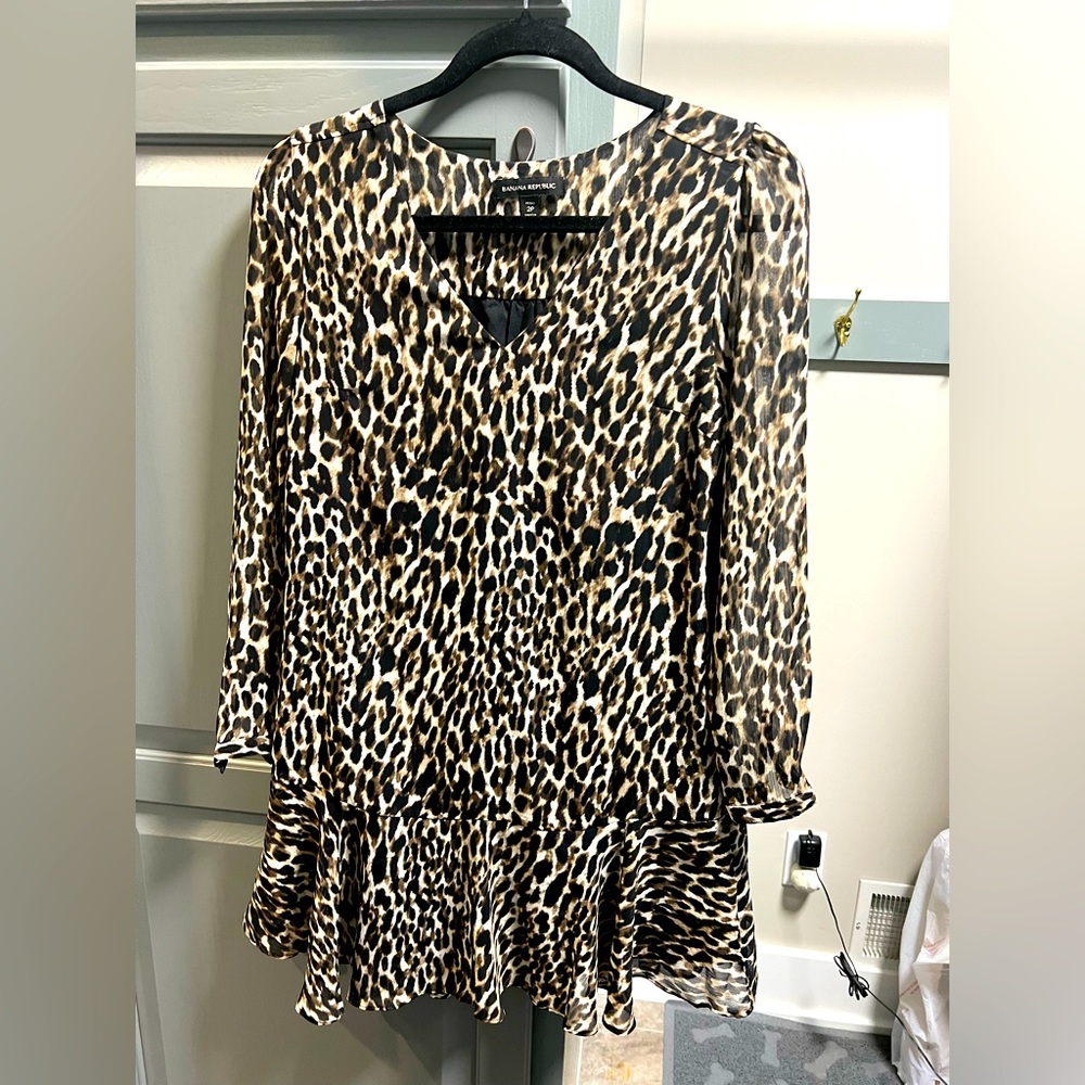 Animal Print Long Sleeve Dress